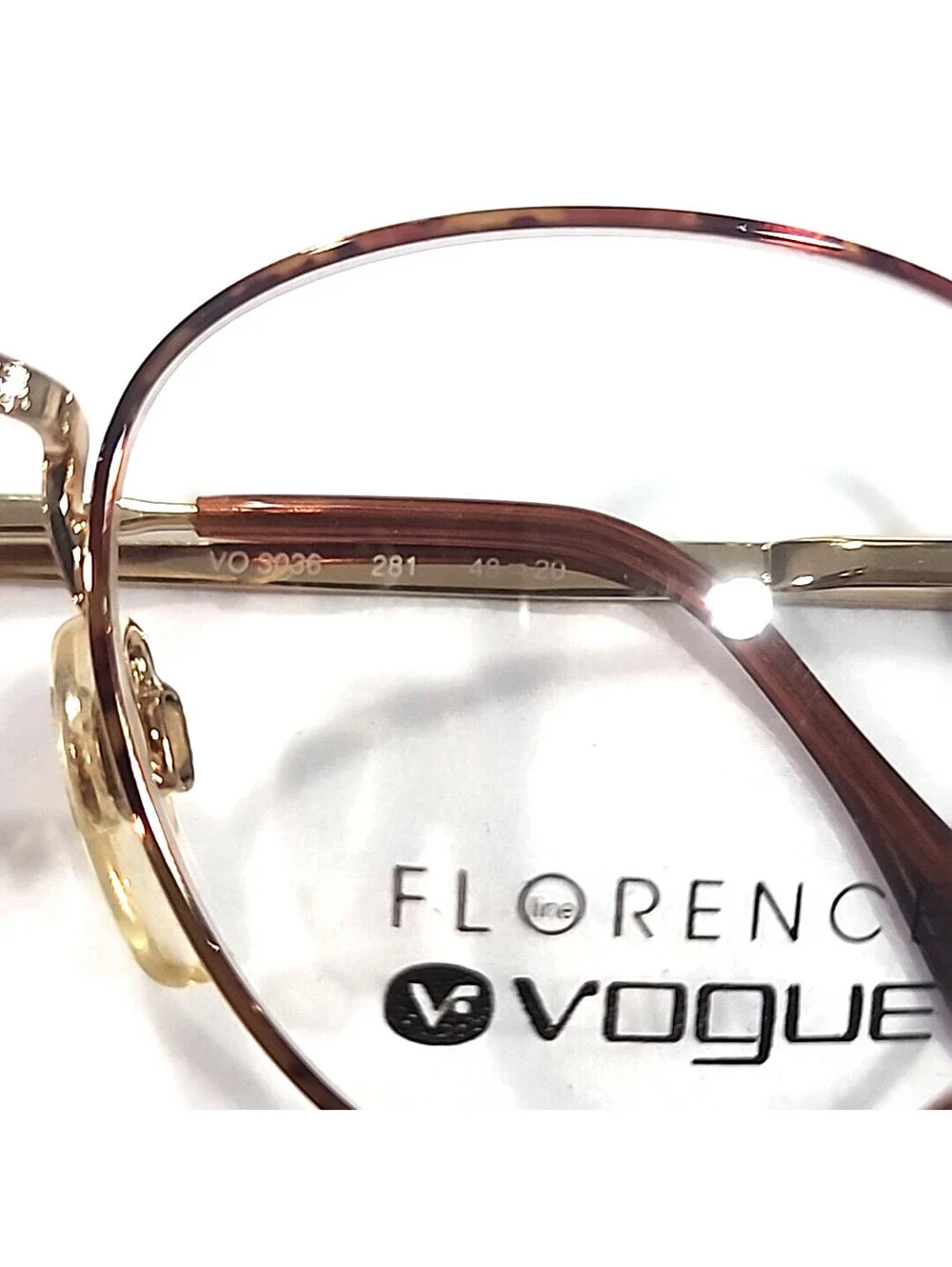 Vogue VO3036 281 Floence Sm Petite Tortoise Gold Round Eyeglasses 48-20 130